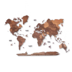 mahogany world map wall art