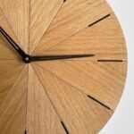 Modern Wall Clock – Sunburst Segmented Wood in Oak & Walnut - Image 5