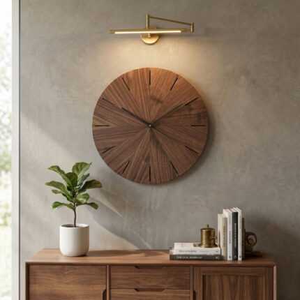 minimalist walnut wood clock LG