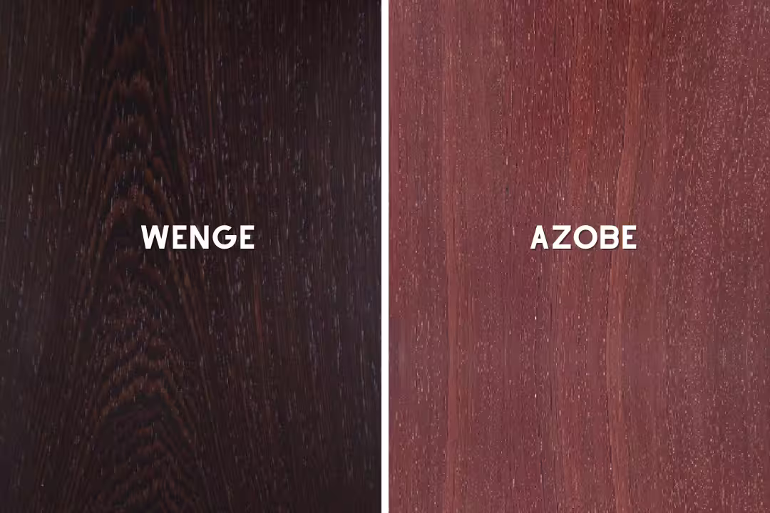 Two wood types: Wenge and Azobe