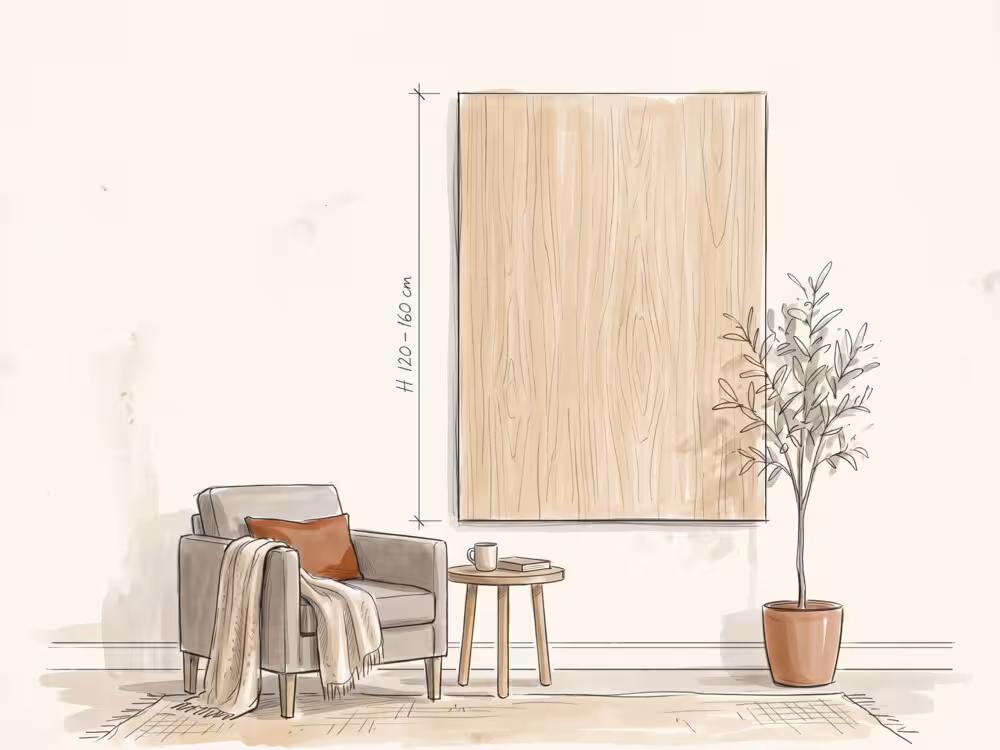 Extra large vertical wall art as a floor-to-ceiling accent