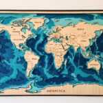 Layered Wood World Map Wall Art with Ocean Depths